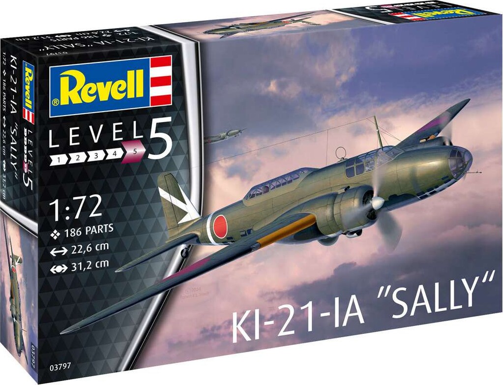 Revell - Ki-21-la Sally Modelfly Byggesæt - 1:72 - Level 5 - 03797