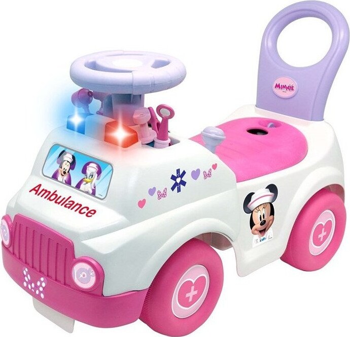 Minnie Mouse Gåbil - Ambulance - Hvid Pink