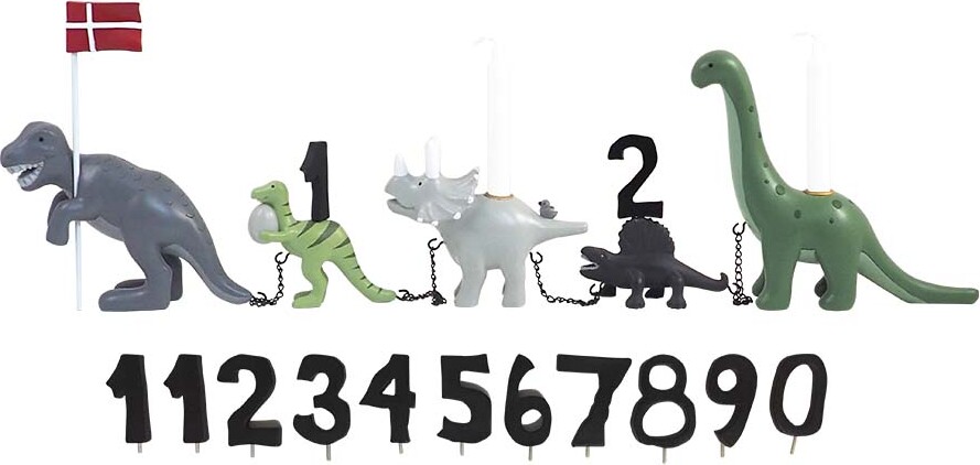 Kids by friis Dinosaur, fødselsdagstog - m/u navn - Uden navn / Dinosaur / 17x45x6 cm.