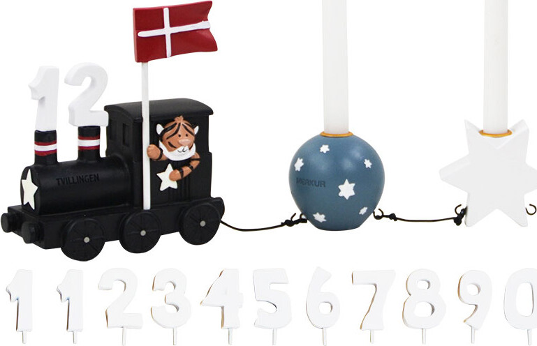 Kids by Friis - Tvillingen fødselsdagstog med planet og stjerne