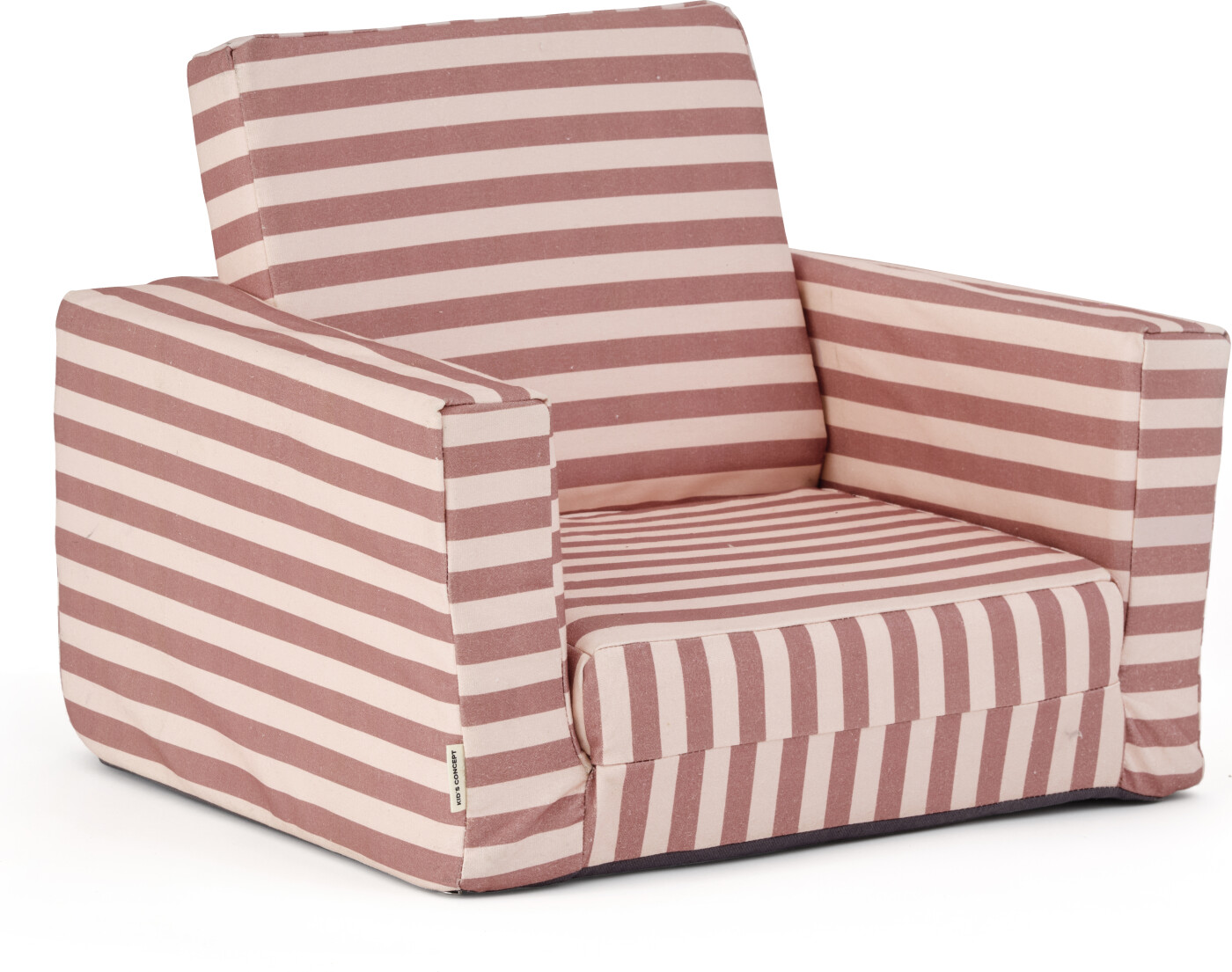 Kids Concept - Foldbar Lænestol Til Børn - Clay Pink Striber - 44x42x38cm