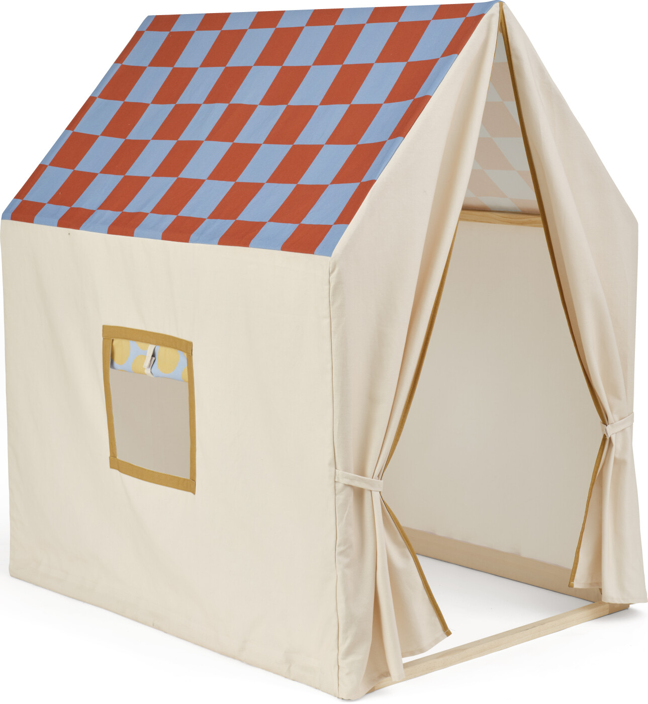 Kids Concept - Legetelt - Dusty Blue Check - 110x80x124 Cm