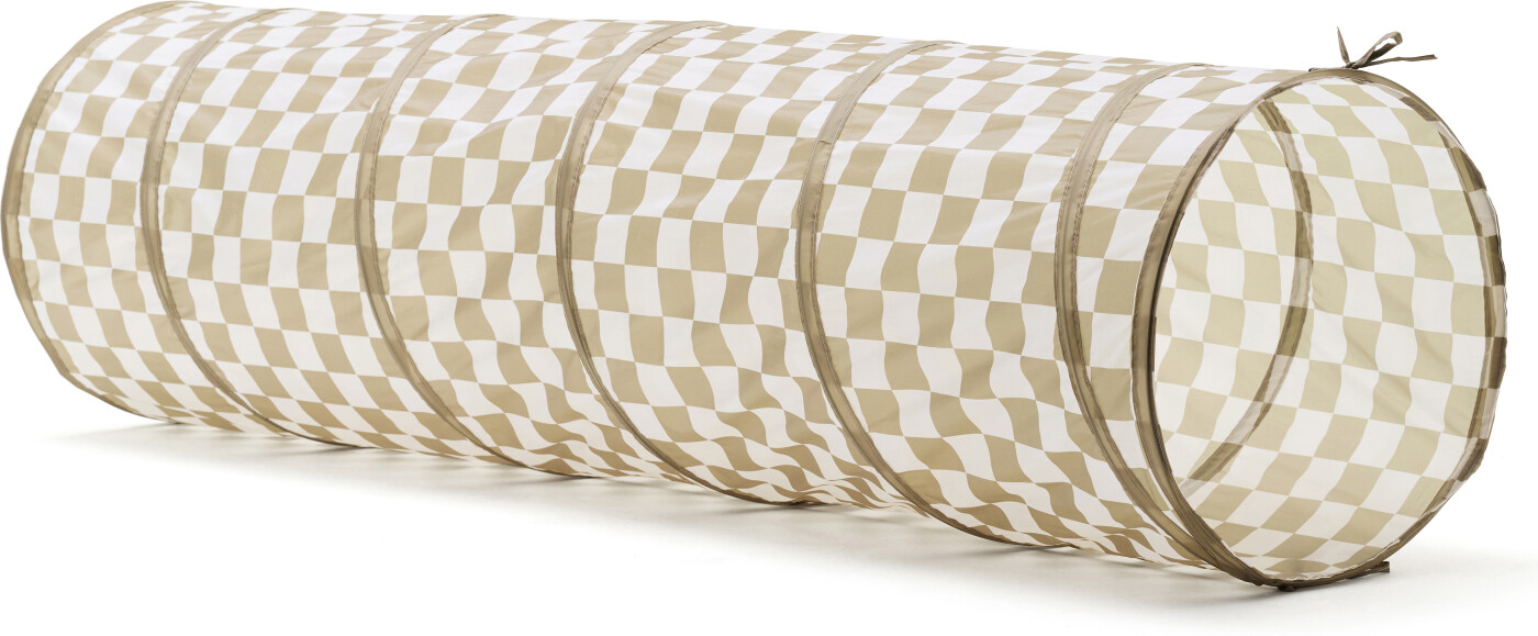 Kids Concept Legetunnel - 180 cm - Khaki/Hvidternet