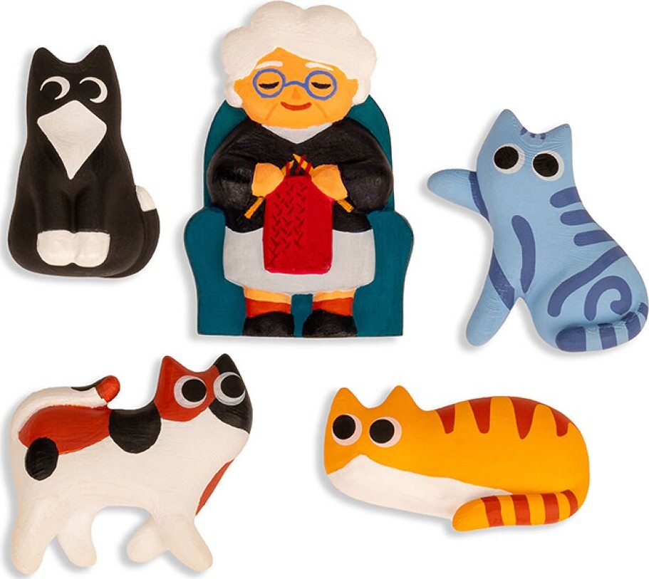 Køleskabsmagneter - Cat Lady - 5 Stk - Kikkerland