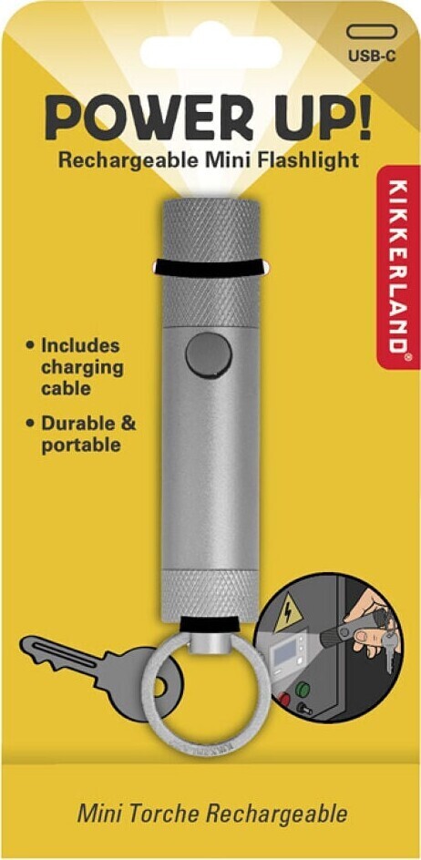 Kikkerland - Genopladelig Minilommelygte - 3.5 Inches X 0.75 Inches