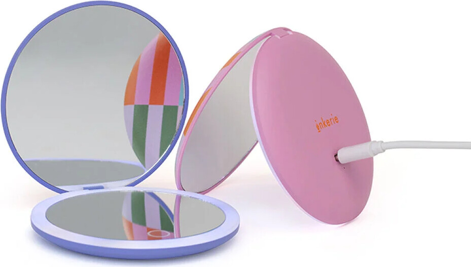 Kikkerland - Inkerie Makeupspejl Med Lys - 1x-3x - Assorteret