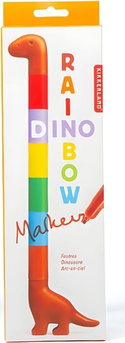 Kikkerland - Regnbue Dino Tusch - Rainbow - Mini-sized