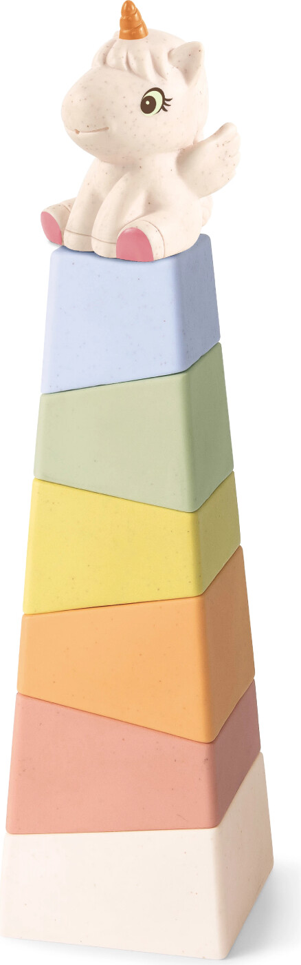 Kinder and Kids Wheat Straw Unicorn Tower Stacking Game - (K30009)