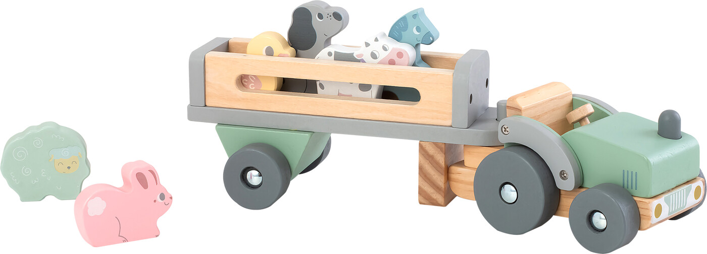 Kinder And Kids - Traktor Med Anhænger Og Dyr