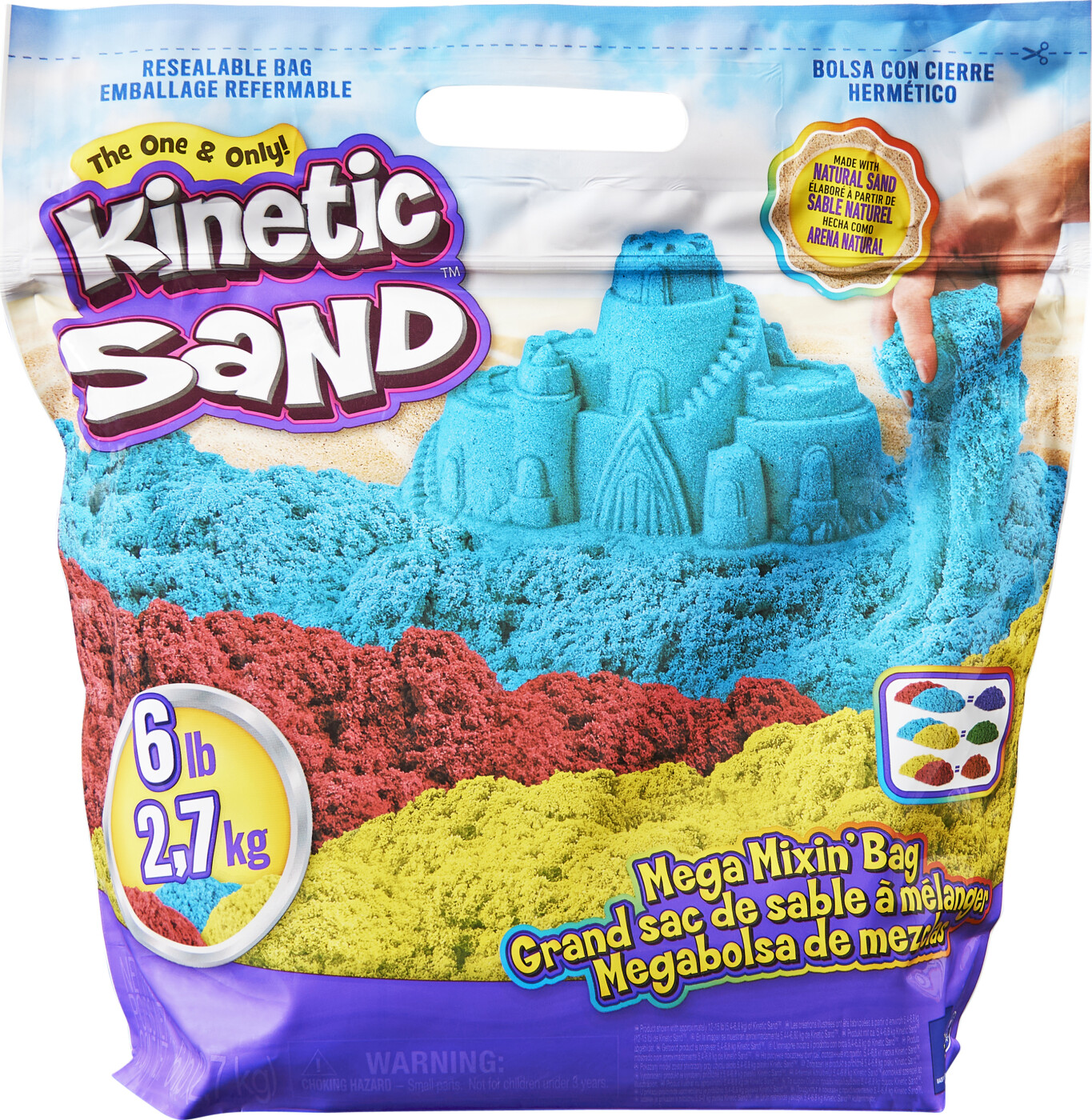 Kinetic Sand - Primærfarver Pose - 2,7kg