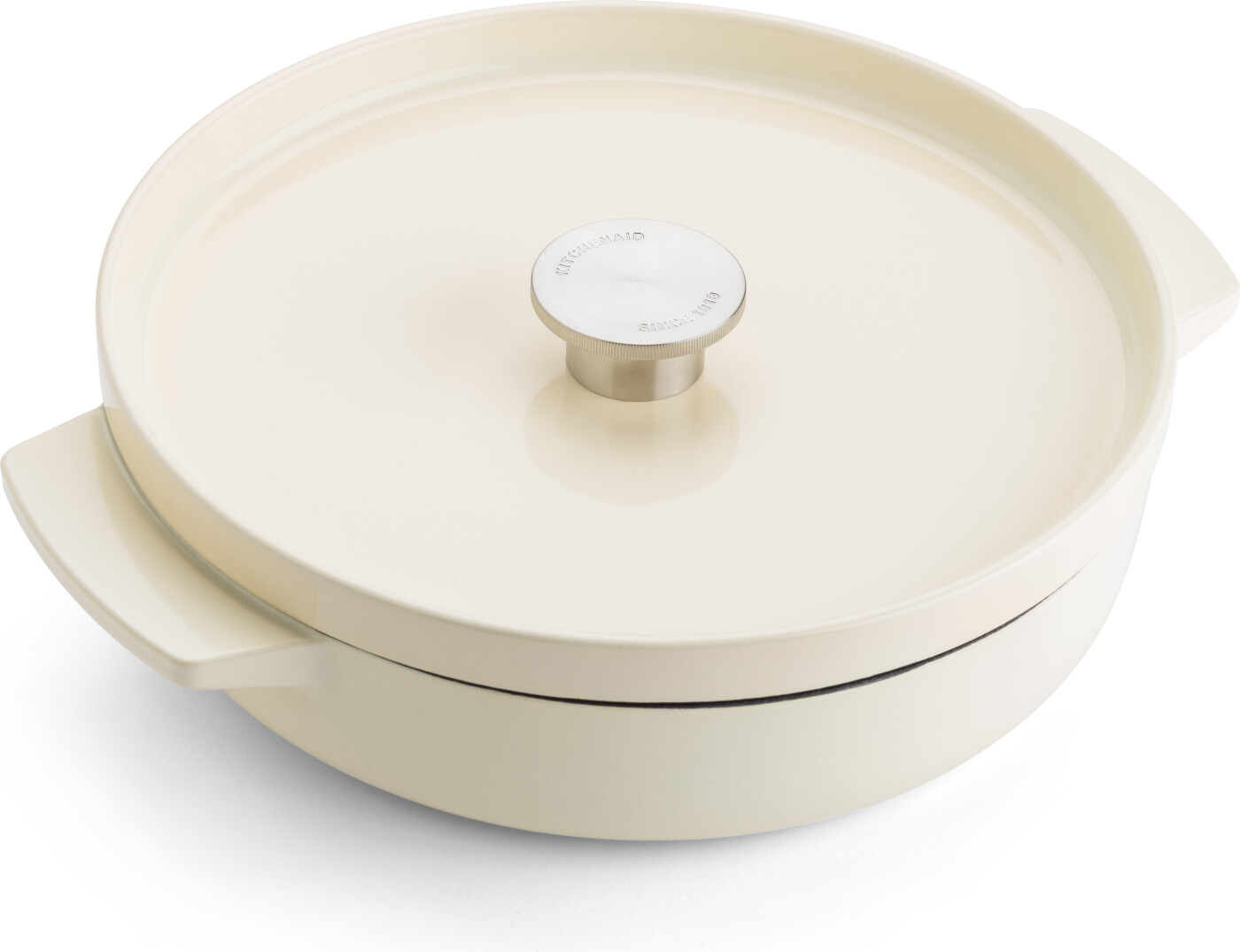 Kitchenaid - Ka-ci Shallow Castiron Covered Casserole - Almond Cream - 26 Cm
