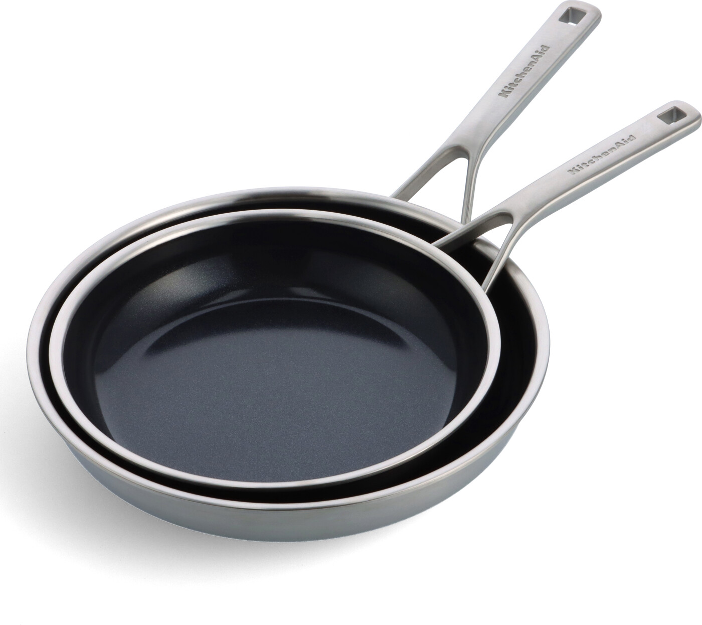 Kitchenaid - Multiply Frypan Set - Silver - 24 Cm + 28 Cm