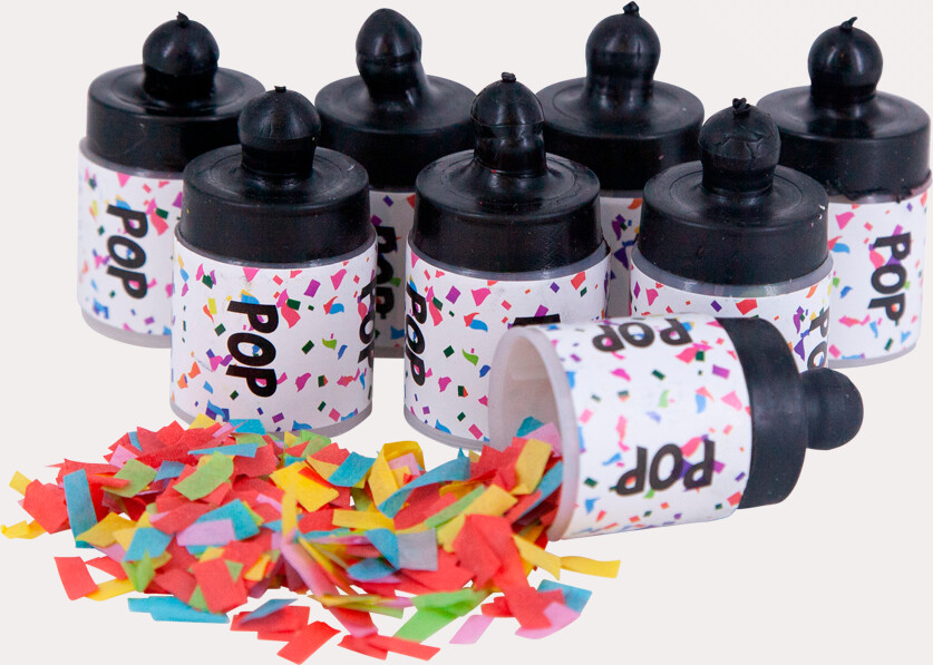 Konfetti Pop 8 Stk + Genfyld - Multifarve - Scanseason