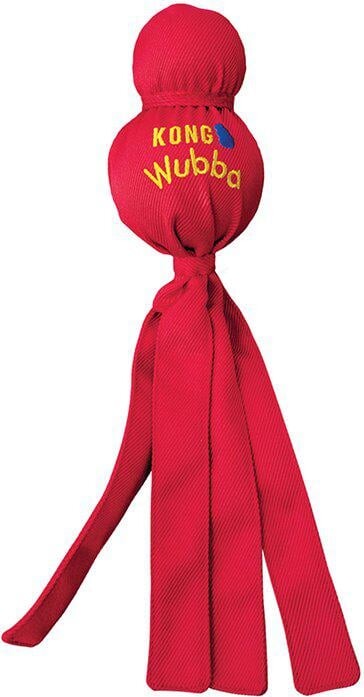 Kong - Wubba Hundelegetøj Med Pivelyd - Rød - 39 Cm