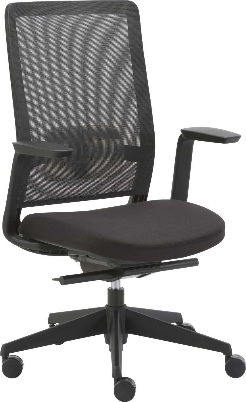 Kontorstol M. Netryg I Sort Inkl. Armlæn_justerbar Stol