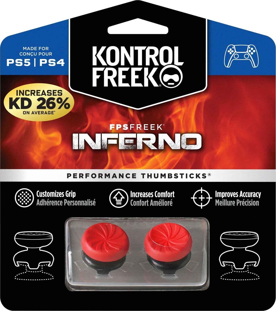 Kontrolfreek - Fps Freek Inferno Thumbsticks Til Ps5 Og Ps4 - Rød