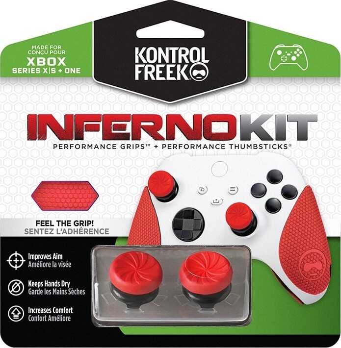 Se Kontrolfreek - Performance Thumbsticks + Grips Til Xbox - Inferno hos Gucca.dk