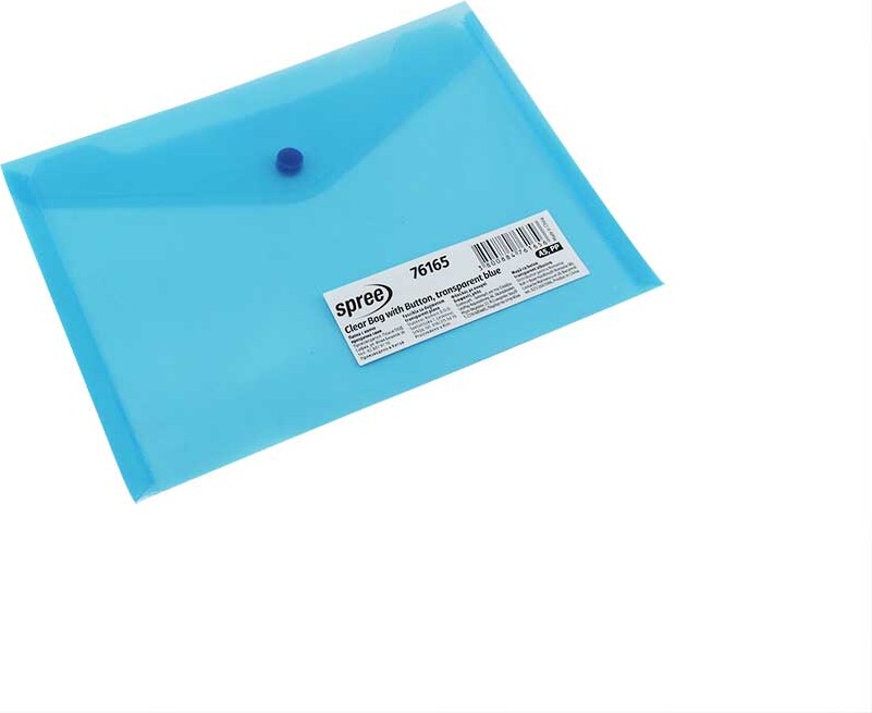 Plast Konvolutter - C5 - 12 Stk. - Klar Blå - Spree