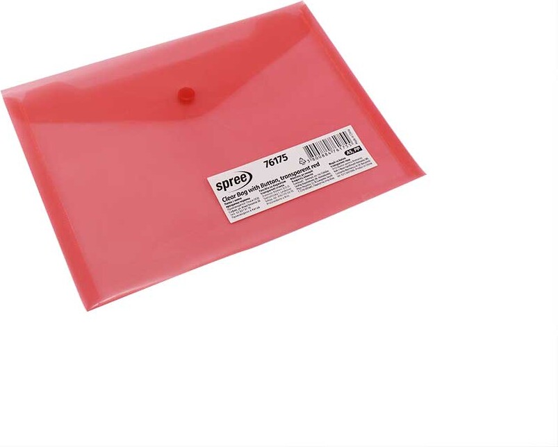 Plast Konvolutter - C5 - 12 Stk. - Klar Rød - Spree