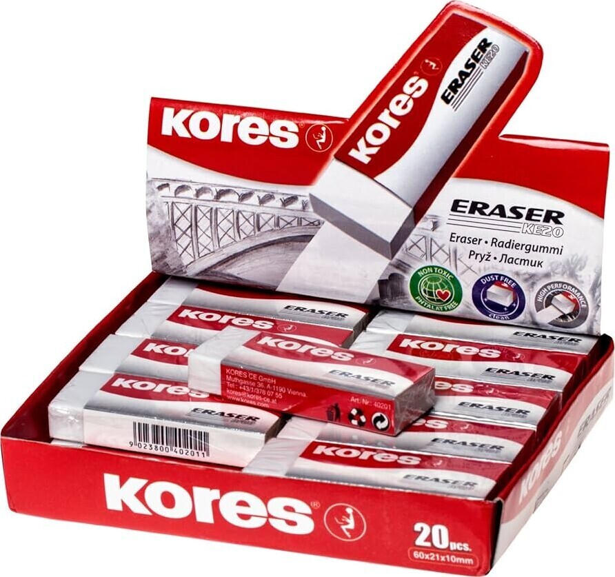 Kores Eraser KE20 Viskelæder - 60x21x10mm
