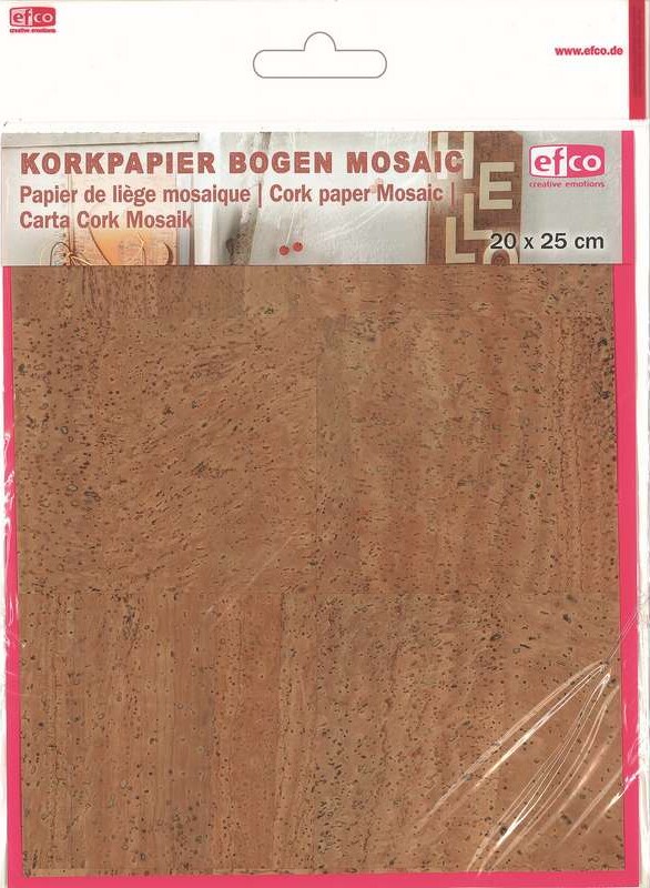 Kork Papir Mosaik 20x25cm 1 Ark - Efco