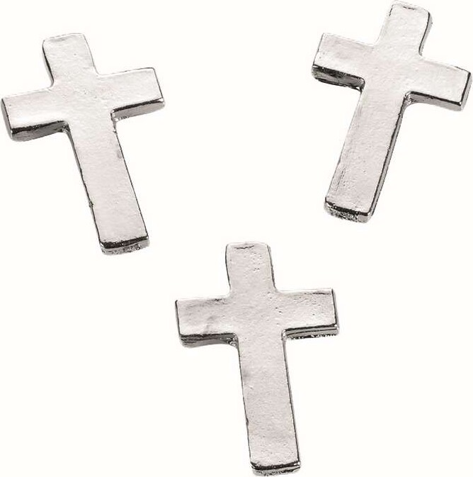 Kors I Metal 3cm Sølv 6stk. - 3451075