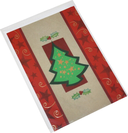 Kort 1 / 1 Julekort Juletræ Med Stjerner