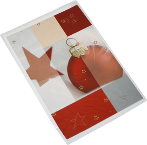 Kort 1 / 1 Julekort Rød Julekugle