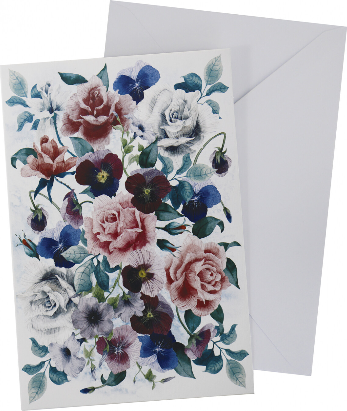 Kort Med Konvolut Blomster11 X 17 Cm - Scanseason