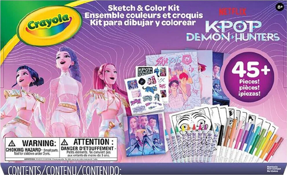 Kpop Demon Hunters Crayola Sketch & Color Kit
