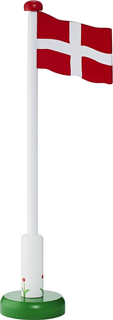 Krea - Bordflag - Træ - Dansk - H 36 Cm