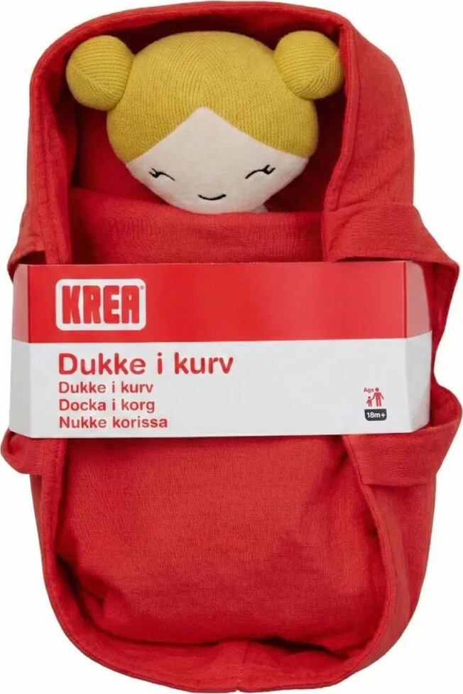 Krea - Dukke I Kurv - Rød