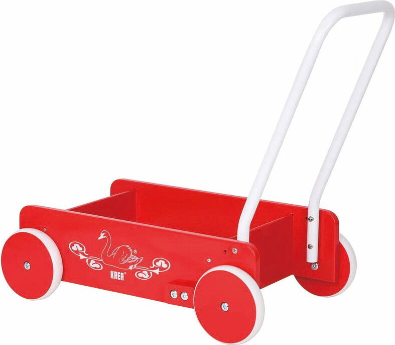 Krea - Klassisk Rød Gåvogn I Træ