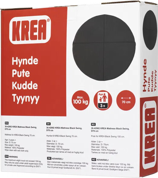 Krea - Madras Sort Gynge - 70 Cm