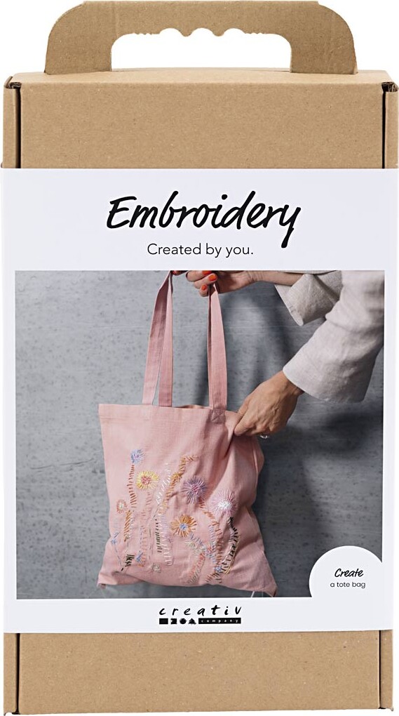 Craft Kit Embroidery - Tote bag - soft rose (977861)
