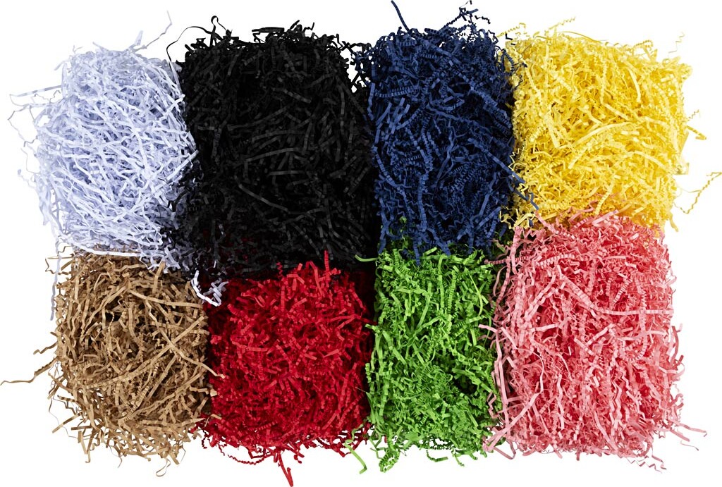 Krøllede Papirstrimler - L 25-30 Cm - B 3 Mm - Assorterede Farver - 8x50 G