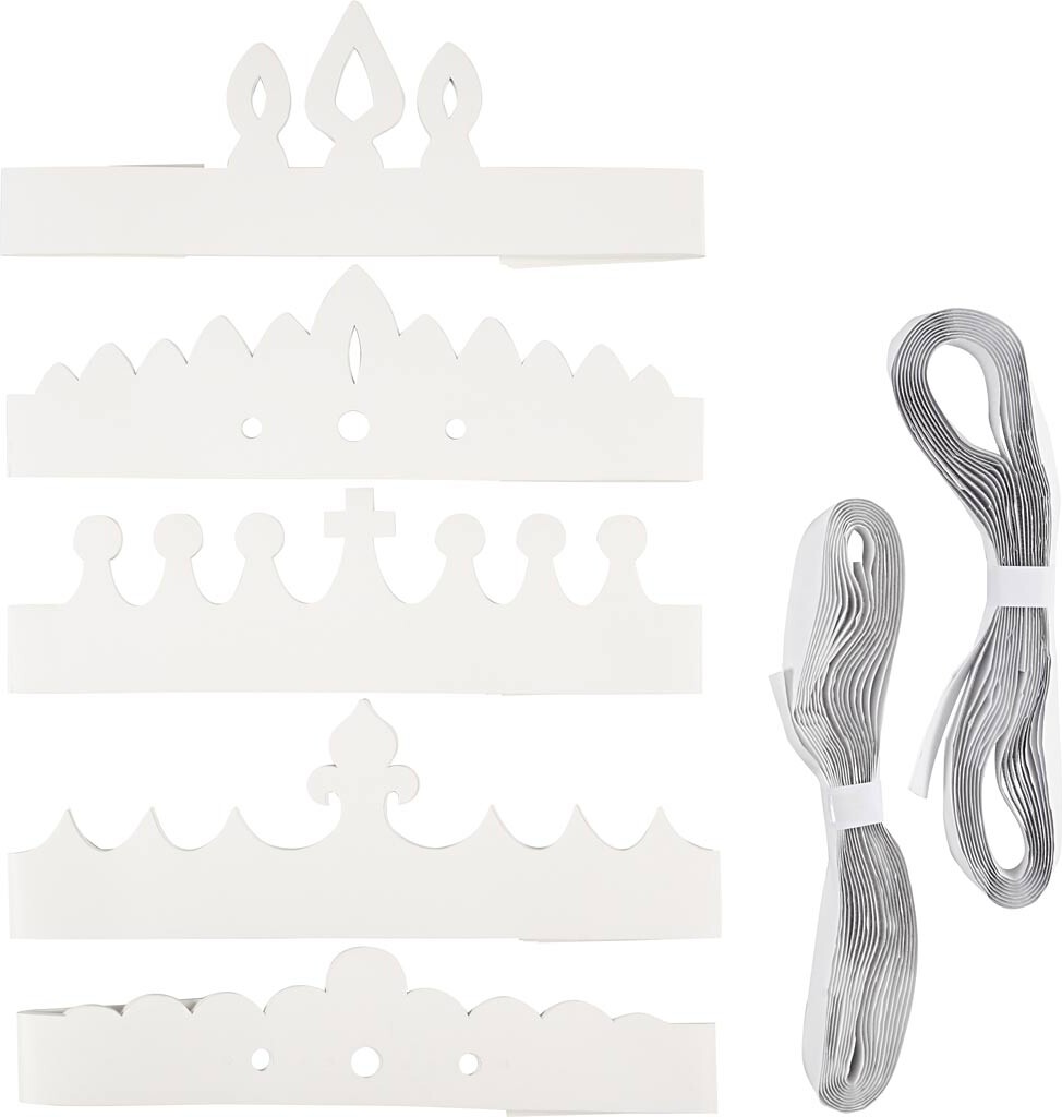 Kroner - H 10-16,5 Cm - L 60 Cm - Hvid - 50 Stk.