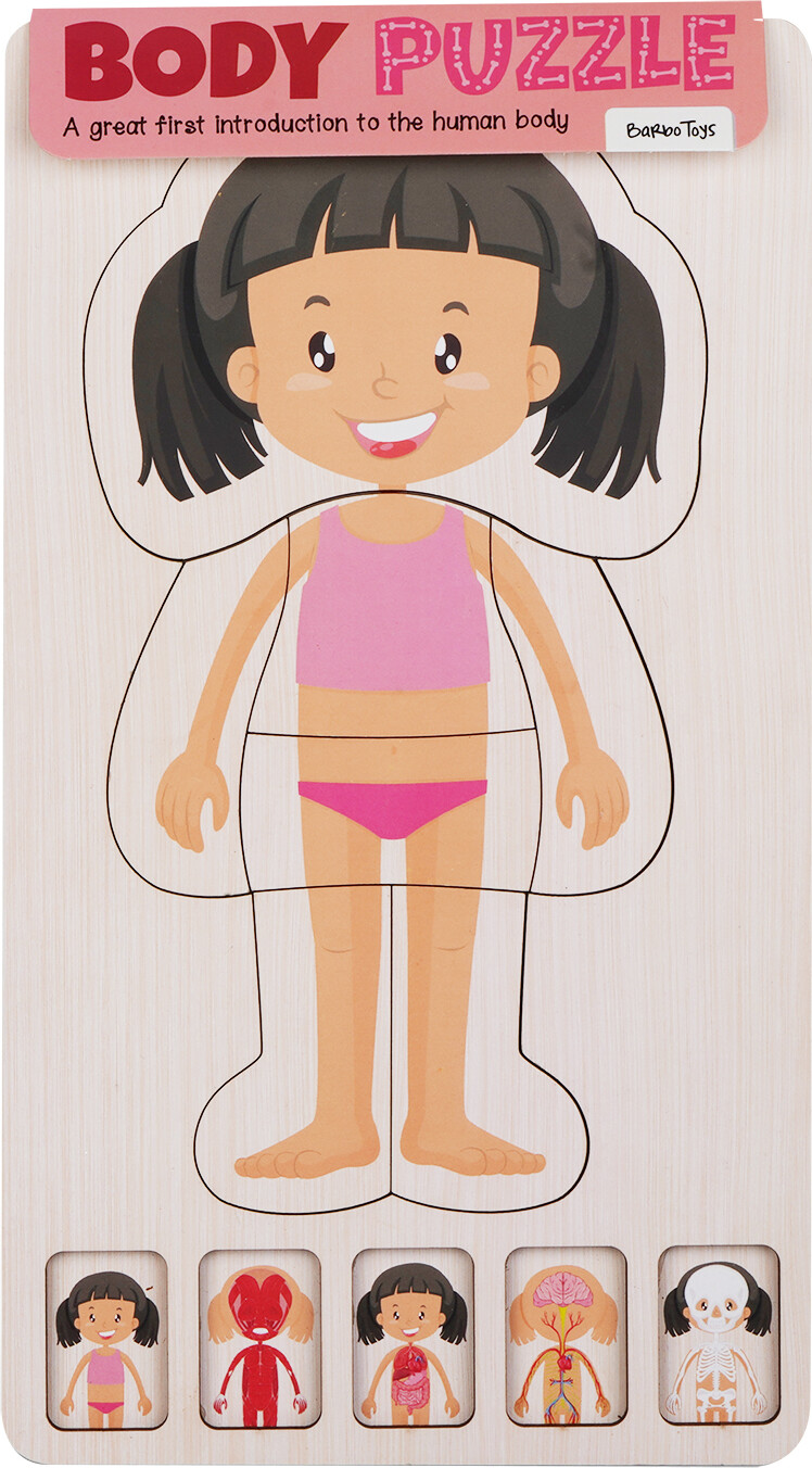 Træpuslespil I Ramme - Flere Lag - Pigekrop - Barbo Toys