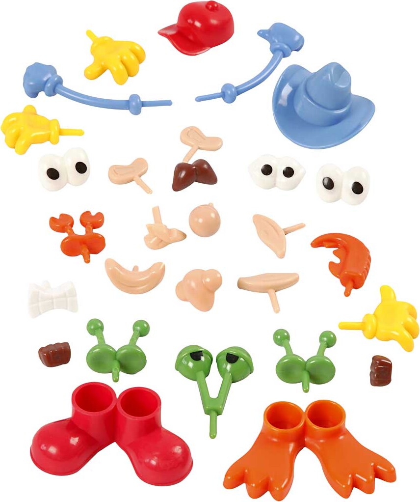 Kropsdele - Str. 0,8-6,8 Cm - Assorterede Farver - 26 Stk. billede