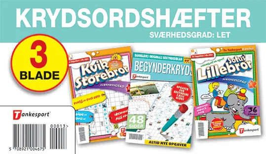 Krydsords Samleposer Med 3 Blade. Sværhedsgrad Let *** - Tankesport - Bog