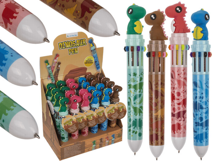 Kuglepen Med 8 Forskellige Farver Dino - Out Of The Blue