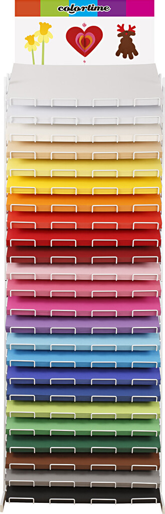 Kulørt Karton - A2 - 420x594 Cm - 180 G - Assorterede Farver - 23x100 Ark