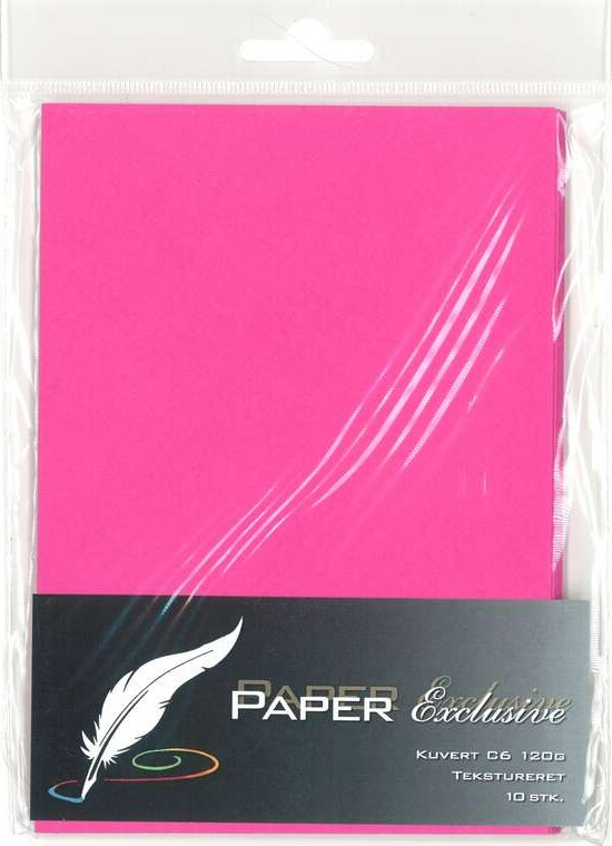 Kuvert C6 120g Cerise Tekstureret 10stk. - 912 - Paper Exclusive