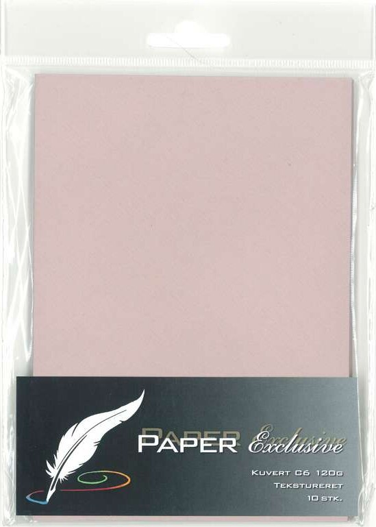 Kuvert C6 120g Gl. Rosa Tekstureret 10stk. - 922 - Paper Exclusive