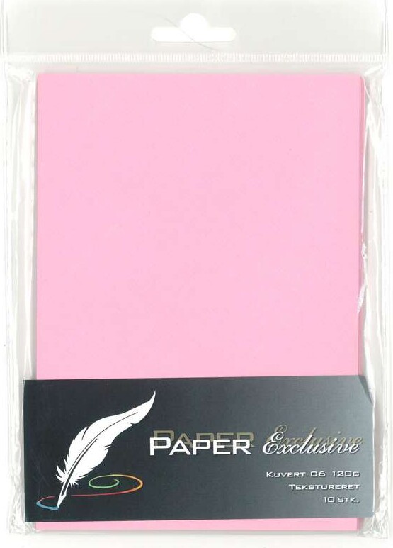 Kuvert C6 120g Lyserød Tekstureret 10stk. - 959 - Paper Exclusive billede