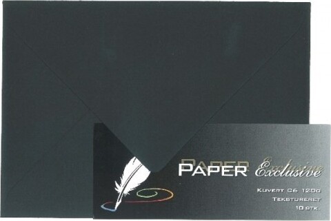 Kuvert C6 120g Sort Tekstureret 10stk. - 901 - Paper Exclusive