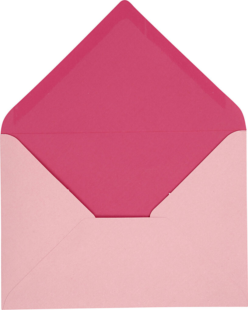 Billede af Kuvert - Kuvert Str. 11,5x16 Cm - 100 G - Rosa/pink - 10 Stk.