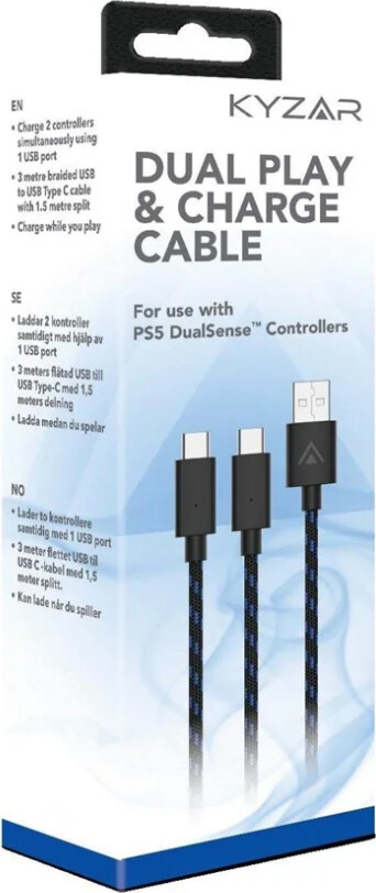 Ps5 Dualsense Controller Oplader Kabel - Dual - Kyzar