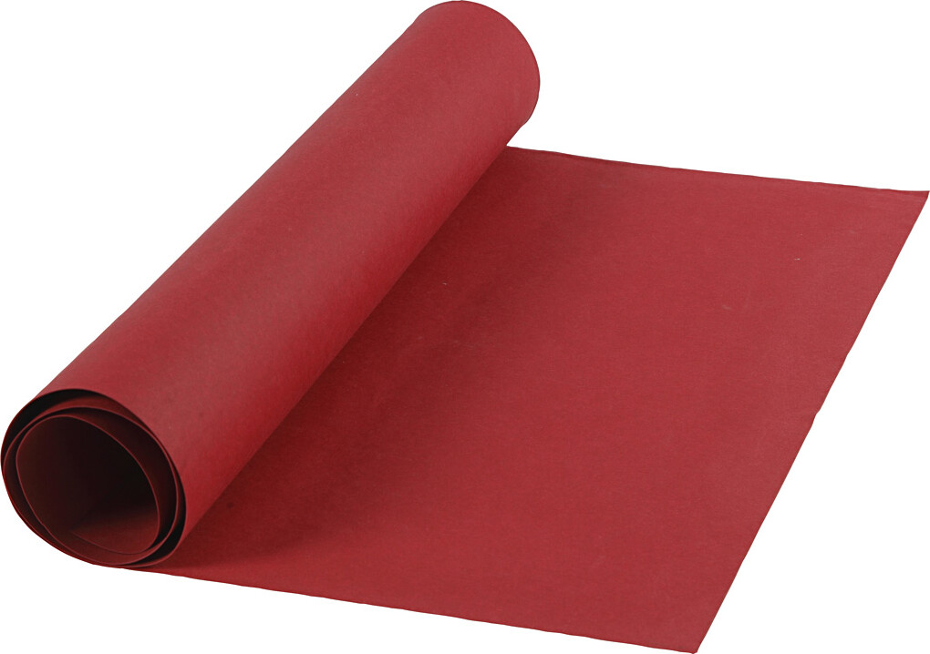 10: Læderpapir - B 50 Cm - Ensfarvet - 350 G - Rød - 1 M