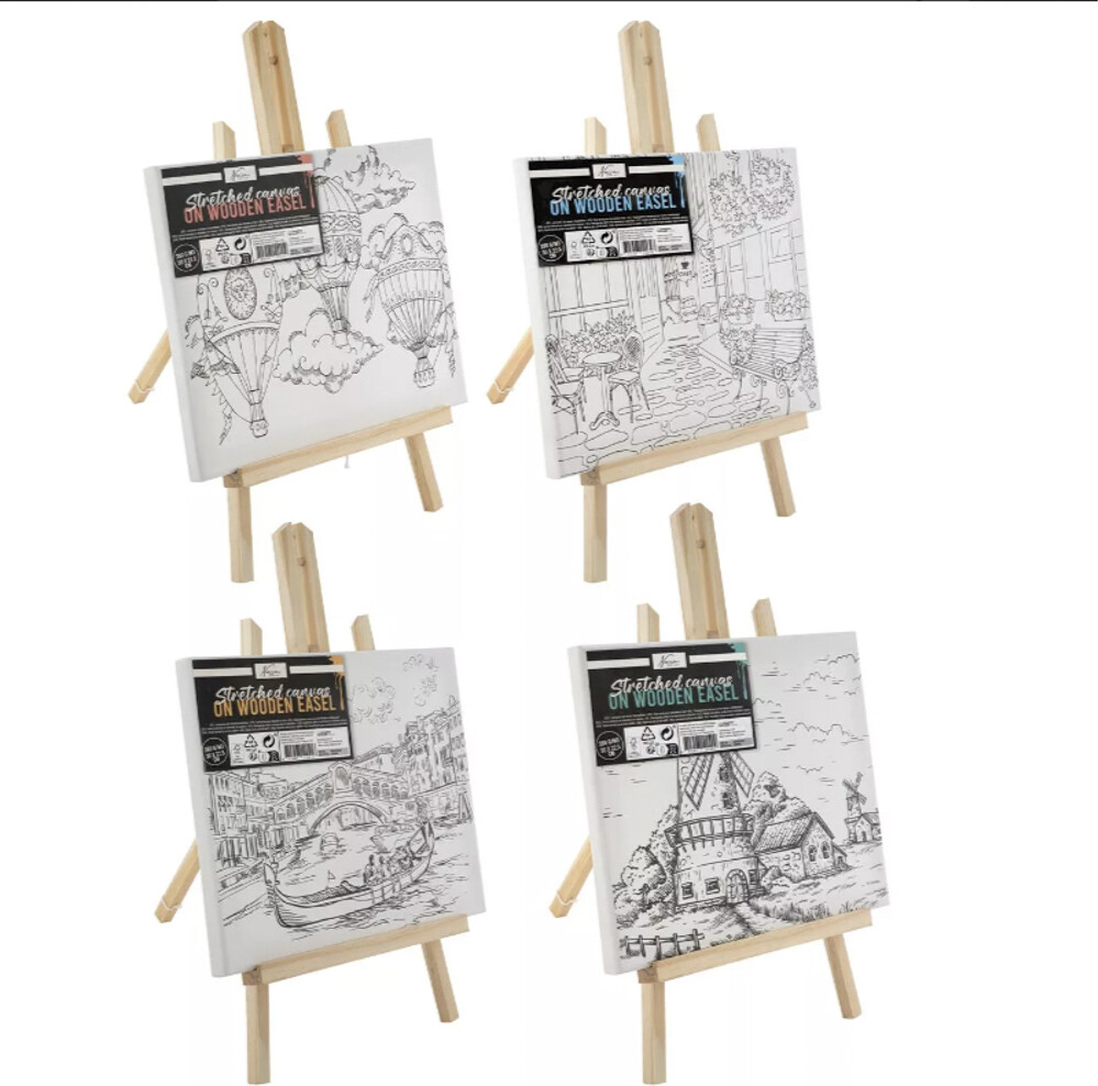 Nassau Fine Art - Malerlærred Med Print Og Staffeli - Assorteret